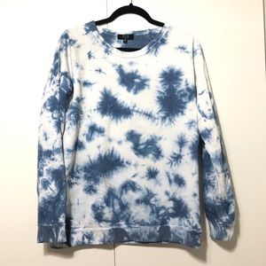 NWT Blue tie dye crew neck women's sweatshirt